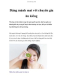 Dáng mảnh mai với chuyên gia ăn kiêng