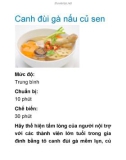 Canh đùi gà nấu củ sen