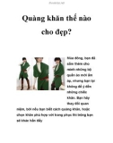 Quàng khăn thế nào cho đẹp?