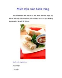 Miến trộn cuốn bánh tráng