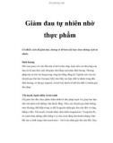 Giảm đau tự nhiên nhờ thực phẩm