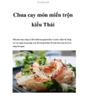 Chua cay món miến trộn kiểu Thái