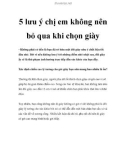 5 lưu ý chị em không nên bỏ qua khi chọn giày