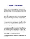 9 Bí quyết viết quảng cáo