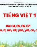 Bài giảng môn Tiếng Việt lớp 1 sách Cánh diều năm học 2021-2022 - Bài 64, 65, 66, 67: Học vần in, it, iên, iêt, yên, yêt, on, ot (Trường Tiểu học Ái Mộ B)