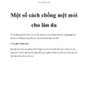 Một số cách chống mệt mỏi cho làn da