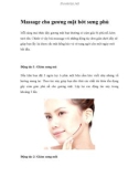 Massage cho gương mặt bớt sưng phù