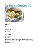 Canh tôm nấu bóng thả