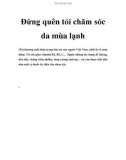 Đừng quên tỏi chăm sóc da mùa lạnh