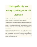 Hướng dẫn tẩy sơn móng tay đúng cách với Acetone