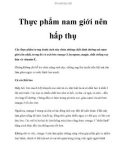 Thực phẩm nam giới nên hấp thụ