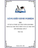 Sáng kiến kinh nghiệm THPT: Sử dụng có hiệu quả phần mềm Geogebra trong dạy học và phát triển năng lực học sinh môn Hình học lớp 11