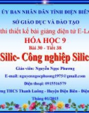 Bài giảng Hóa học 9: Silic - Công nghiệp silicat - Nguyễn Ngọc Phương