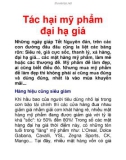 Tác hại mỹ phẩm đại hạ giá