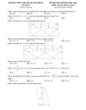 Đề thi thử tốt nghiệp THPT năm 2021 môn Toán có đáp án - Trường THPT chuyên Quang Trung (Lần 3)