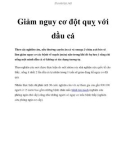 Giảm nguy cơ đột quỵ với dầu cá