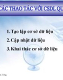 Bài giảng Tin học 12 - Bài 11: Các thao tác với cơ sở dữ liệu quan hệ (Đoàn Đức Công)