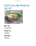 Canh cua nấu khoai sọ rau rút