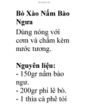 Bò Xào Nấm Bào Ngưa