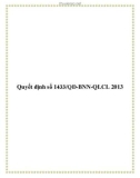 Quyết định số 1433/QĐ-BNN-QLCL 2013