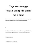 Chọn mua áo ngực 'chuẩn không cần chỉnh' với 7 bước