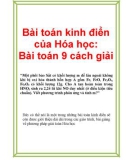 Bài toán kinh điển của Hóa học: Bài toán 9 cách giải