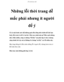 Những lỗi thời trang dễ mắc phải nhưng ít người để ý