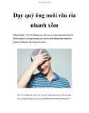 Dạy quý ông nuôi râu ria nhanh xồm