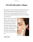 Tìm hiểu liệu pháp Collagen