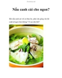 Nấu canh cải cho ngon?