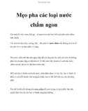 Mẹo pha các loại nước chấm ngon