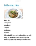 Món Miến xào hến