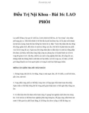 Điều Trị Nội Khoa - Bài 16: LAO PHỔI