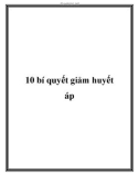 10 bí quyết giảm huyết áp