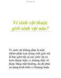 Vi sinh vật thuộc giới sinh vật nào?