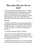 Bảo quản thớt sao cho an toàn?