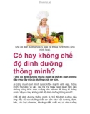 Có hay không chế độ dinh dưỡng thông minh?