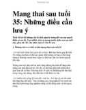 Mang thai sau tuổi 35: Những điều cần lưu ý