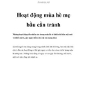 Hoạt động mùa hè mẹ bầu cần tránh