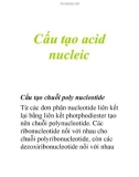 Cấu tạo acid nucleic