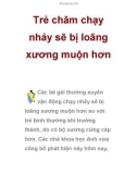 Trẻ chăm chạy nhảy sẽ bị loãng xương muộn hơn