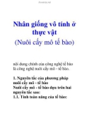 Nhân giống vô tính ở thực vật (Nuôi cấy mô tế bào)