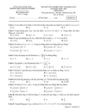 Đề thi thử tốt nghiệp THPT năm 2021 môn Toán có đáp án - Trường THPT chuyên Lê Khiết (Lần 1)
