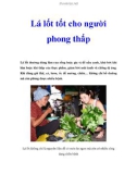 Lá lốt tốt cho người phong thấp