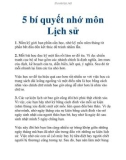 5 bí quyết nhớ môn Lịch sử