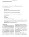 Báo cáo hóa học: Autoregressive Modeling and Feature Analysis of DNA Sequences