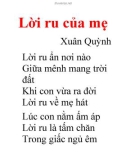 Bài thơ Lời ru của mẹ 