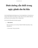 Dinh dưỡng cần thiết trong ngày giành cho bà bầu