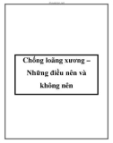 Chống loãng xương – Những điều nên và không nên