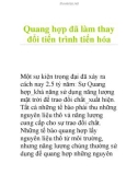 Quang hợp đã làm thay đổi tiến trình tiến hóa